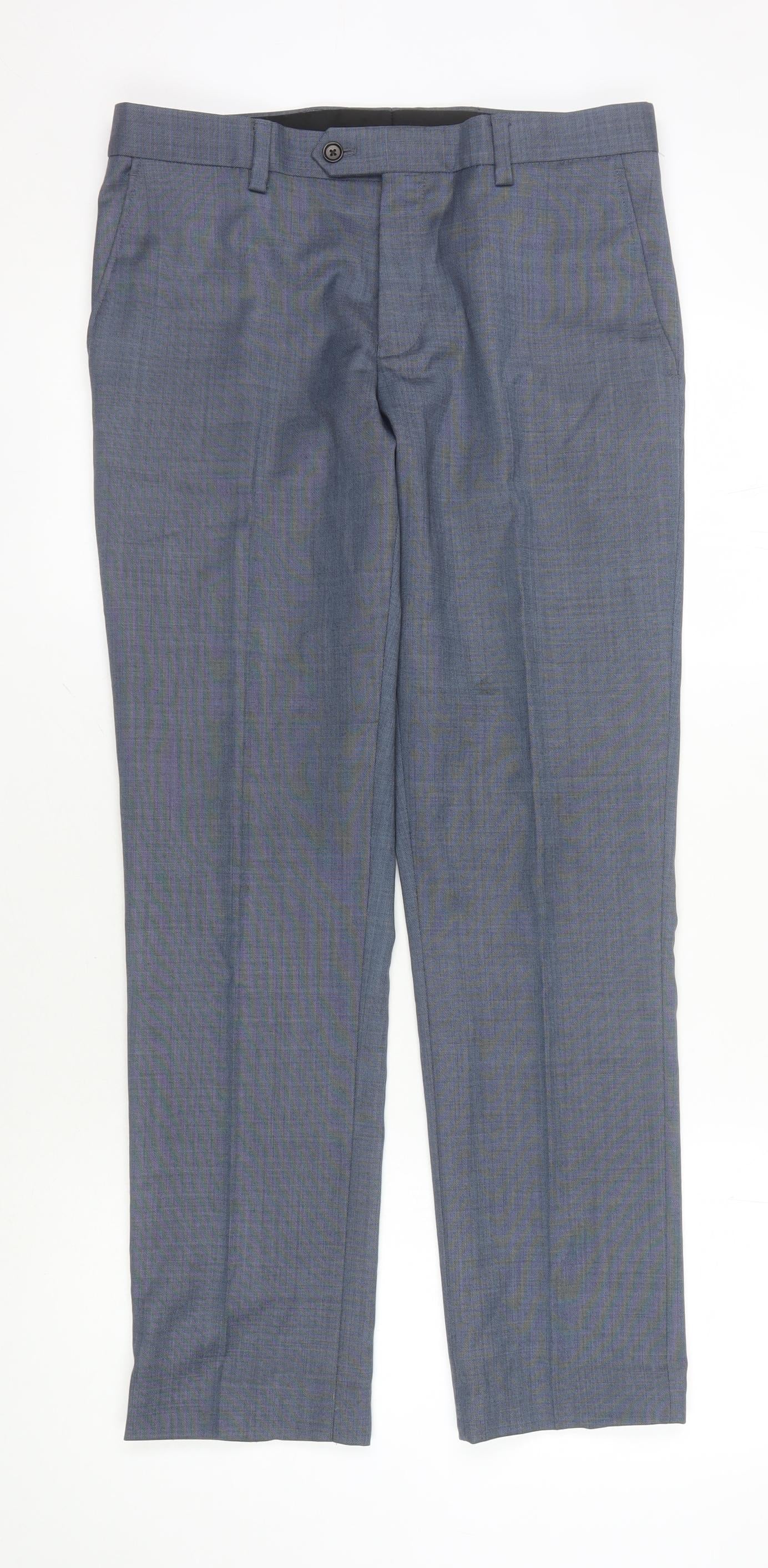 Next Men's Grey Dress Trousers, 30 in, Formal, Lined, New