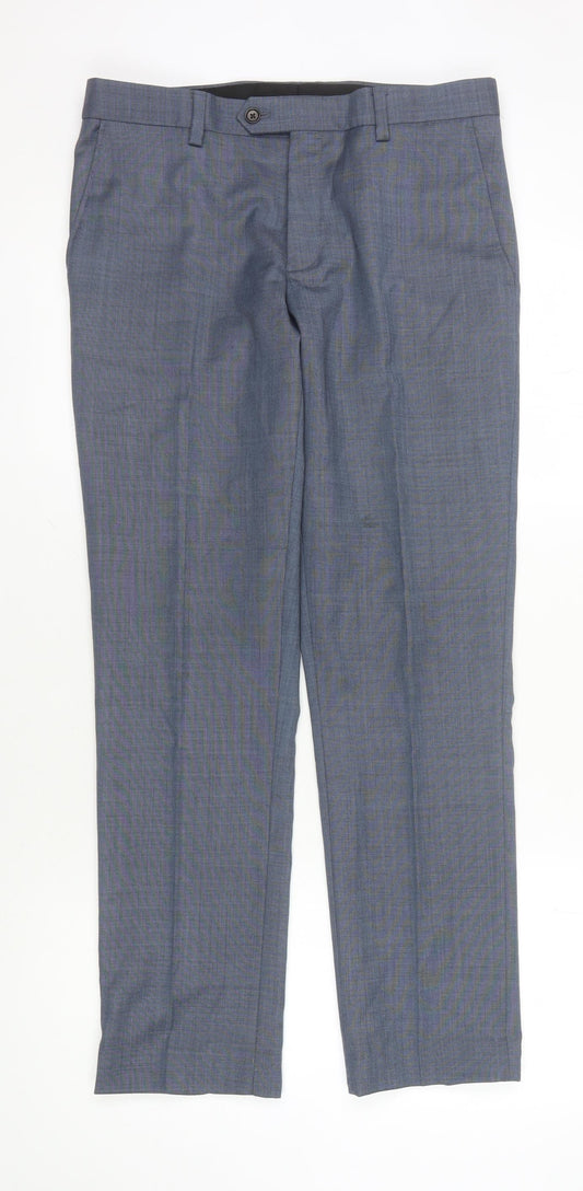 Next Men's Grey Dress Trousers, 30 in, Formal, Lined, New
