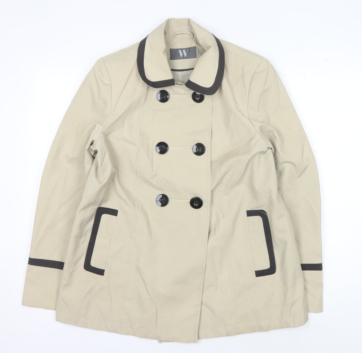 Womens UK Size 12 BHS Beige Pea Coat