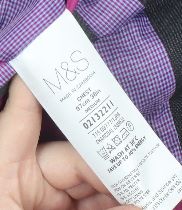Marks and Spencer Men's Grey 38R Blazer, Formal Jacket