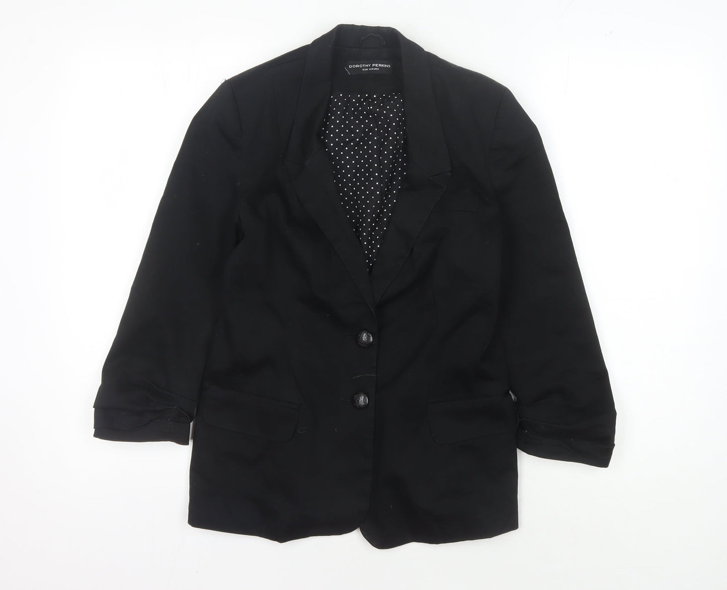 Dorothy Perkins Black Blazer, Women, Size 12, Polka Dot