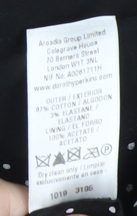 Dorothy Perkins Black Blazer, Women, Size 12, Polka Dot