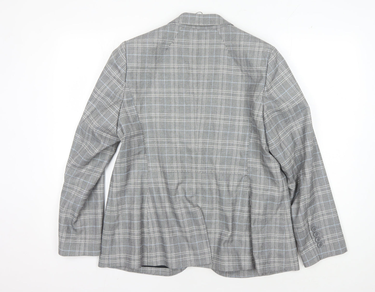 Marks and Spencer Women's Grey Check Blazer, Size 16