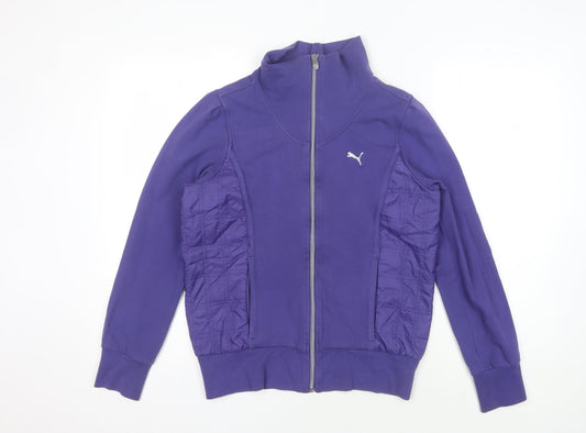 Additional front view of Puma Women's Purple Track Jacket, size 14, Full Zip