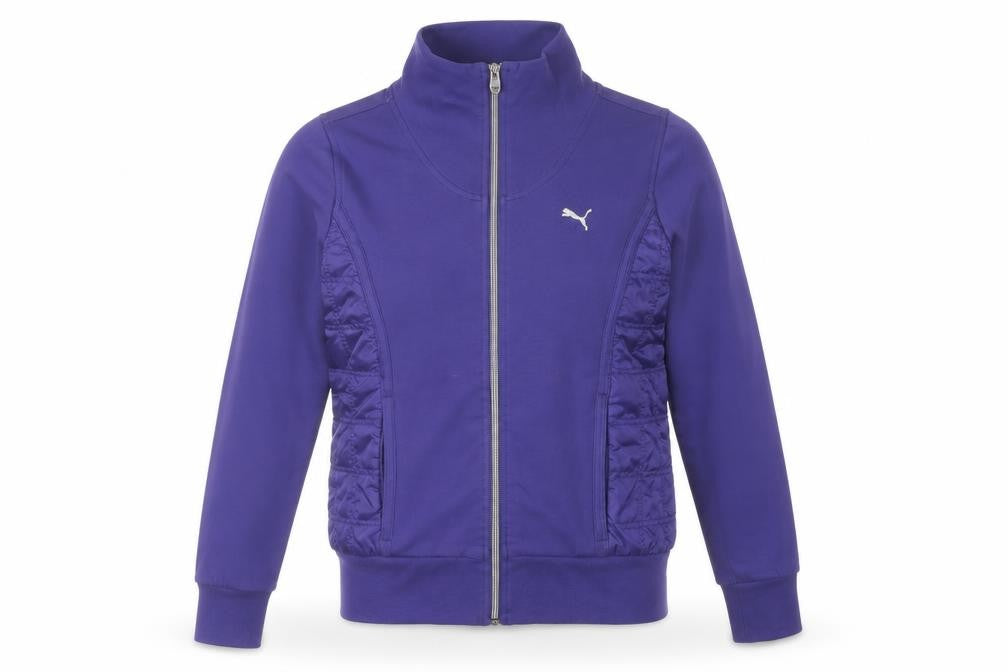 Front view of Puma Women's Purple Track Jacket, size 14, Full Zip