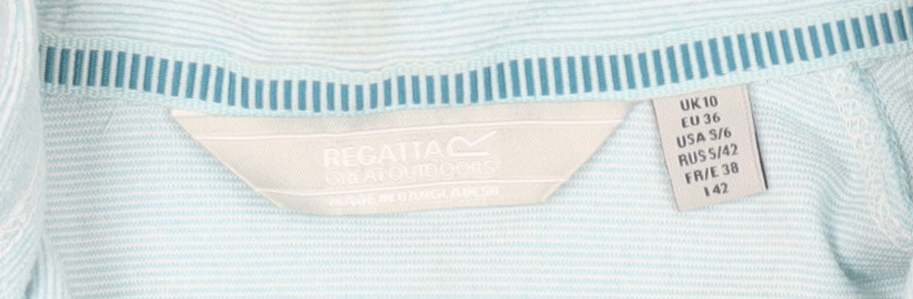 Regatta Women's Blue High Neck 1/4 Zip Hoodie Size 10