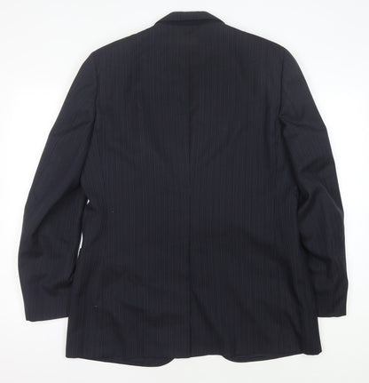 Austin Reed Men's Blue Striped Blazer, 42R, Wool