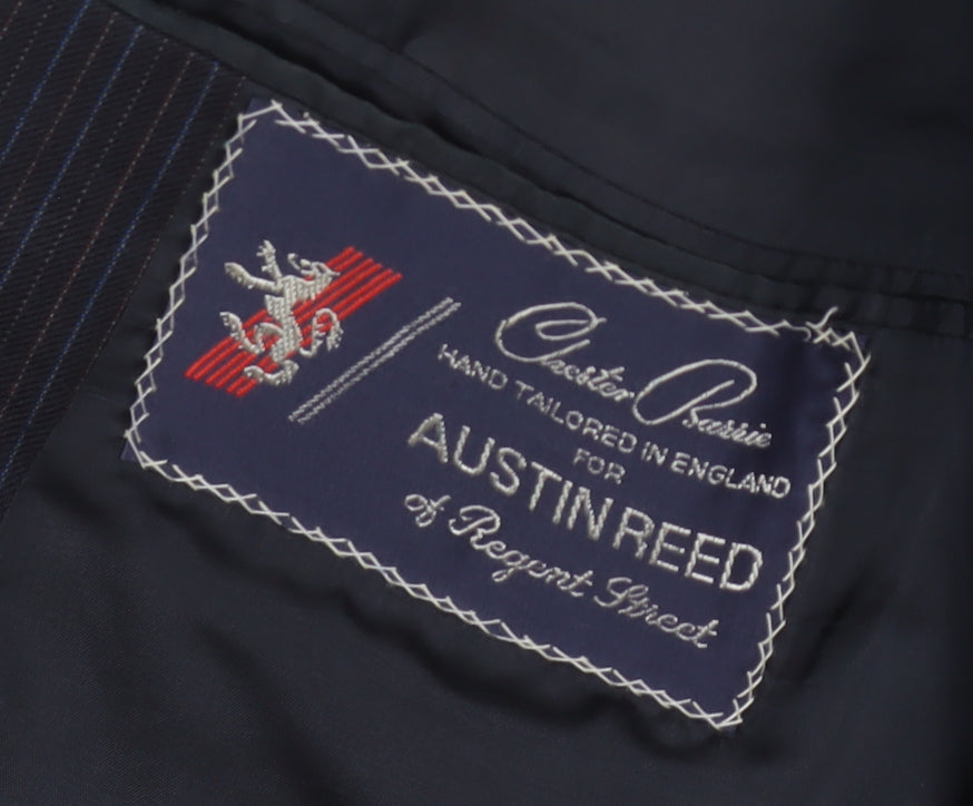 Austin Reed Men's Blue Striped Blazer, 42R, Wool