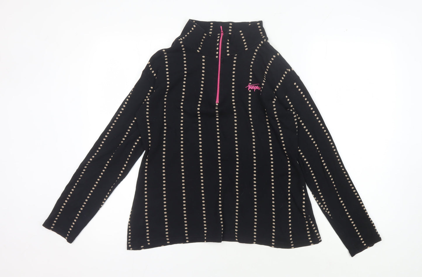 Trespass Women's Black Polka Dot Pullover Sweatshirt M