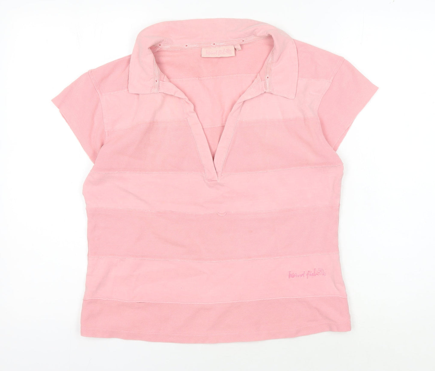 Womens UK Size L Weird Fish Pink  Polo
