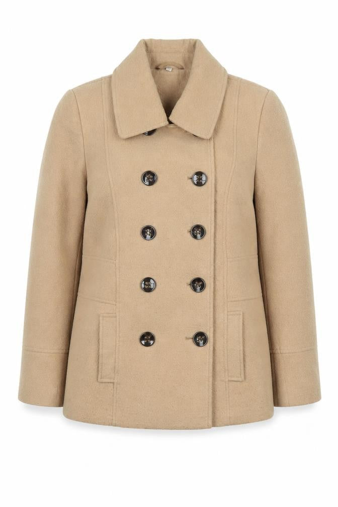 Womens UK Size 12 Isle Beige Pea Coat