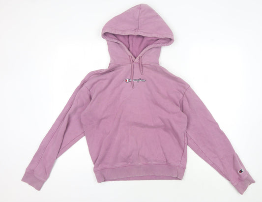 Additional front view of Champion unisex purple hoodie medium pullover