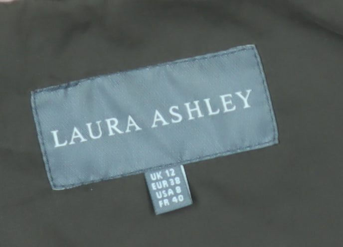 Laura Ashley Women's Brown Long Hooded Rain Coat Size 12