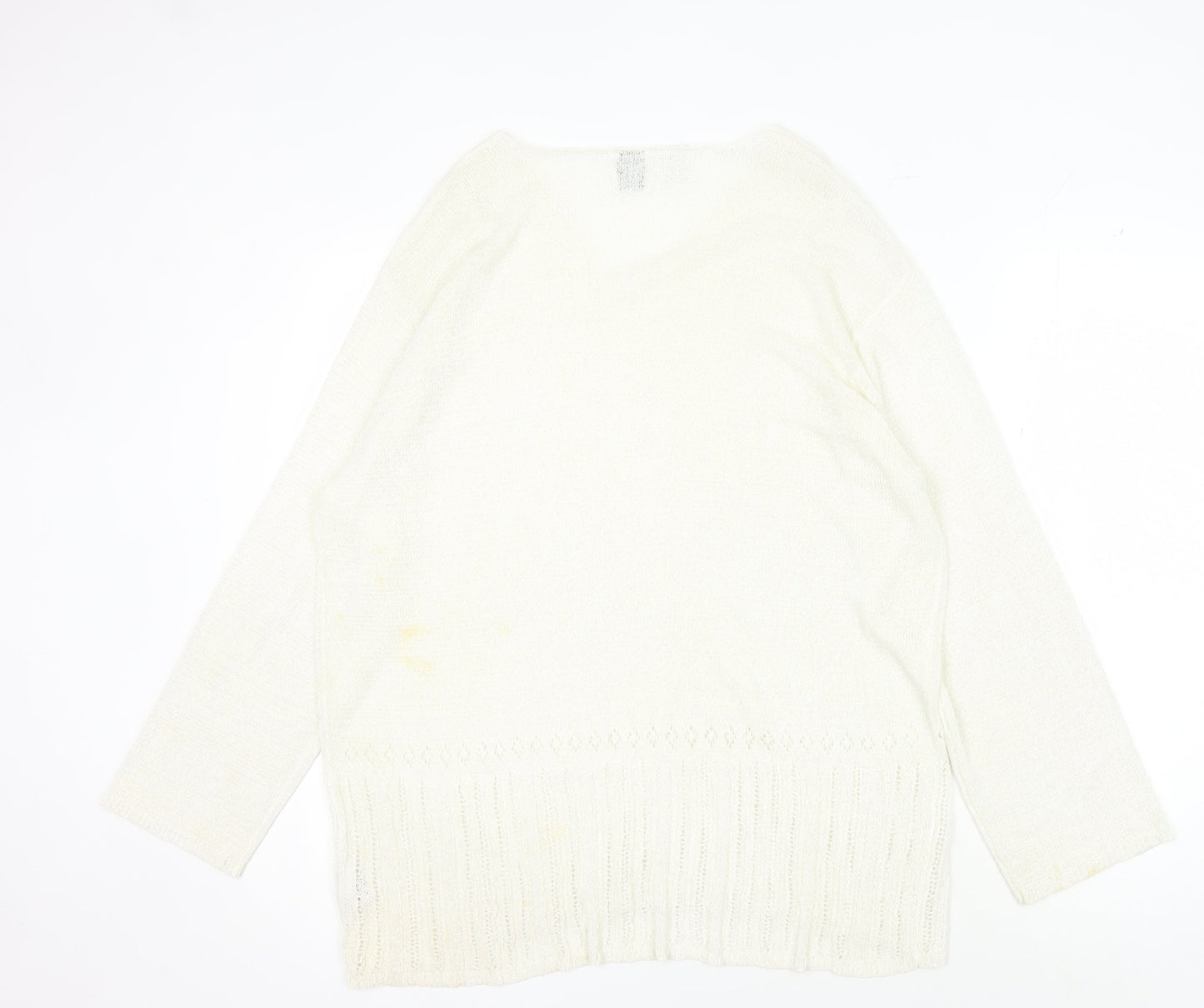 Womens UK Size L DKNY Ivory Pullover Jumper