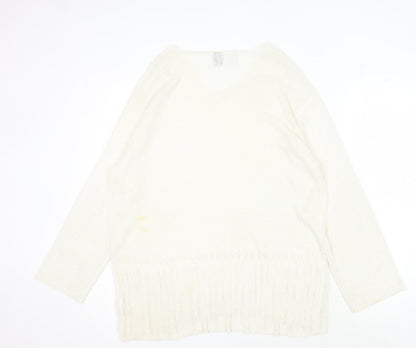 Womens UK Size L DKNY Ivory Pullover Jumper