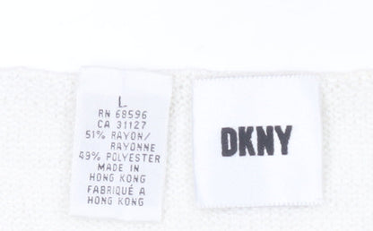 Womens UK Size L DKNY Ivory Pullover Jumper