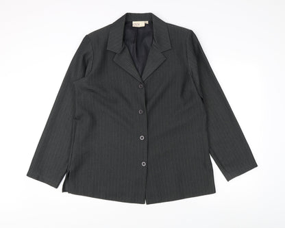 EWM Women's Grey Pinstripe Suit Jacket Size 16 Classic