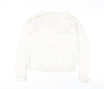 Superdry Girls Ivory Floral Knit Pullover Jumper XS