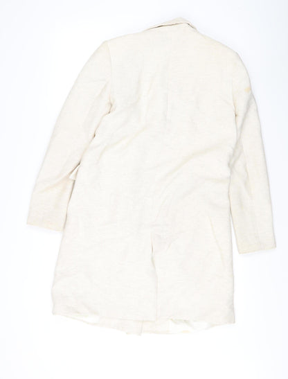Womens UK Size S Zara Beige Overcoat