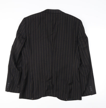 Altamoda Men's Brown Pinstripe Blazer 38S Slim Fit Jacket