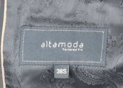Altamoda Men's Brown Pinstripe Blazer 38S Slim Fit Jacket