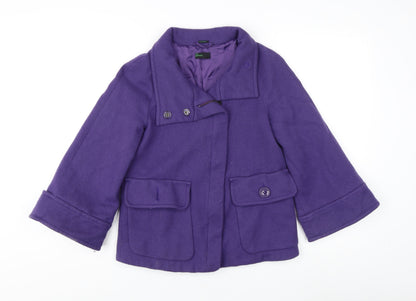 Benetton Women’s Purple Wool Short Coat Size 10