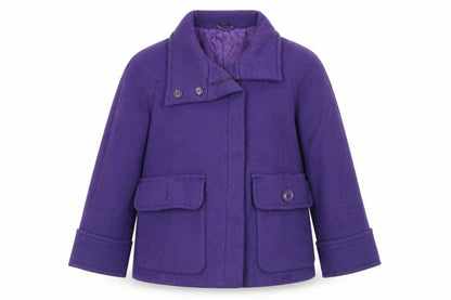 United Colors of Benetton Women’s Purple Wool Short Coat Size 10