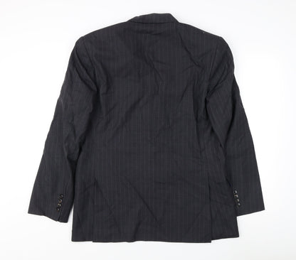 Austin Reed Men's Black Wool Blazer 42R Two-Button Jacket