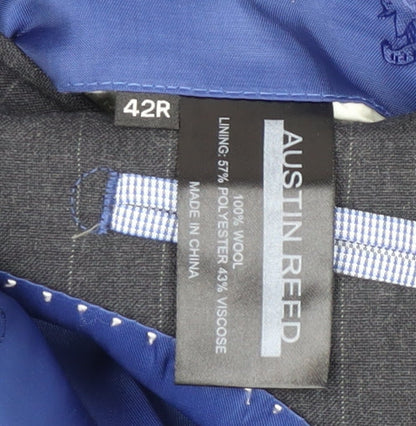 Austin Reed Men's Black Wool Blazer 42R Two-Button Jacket