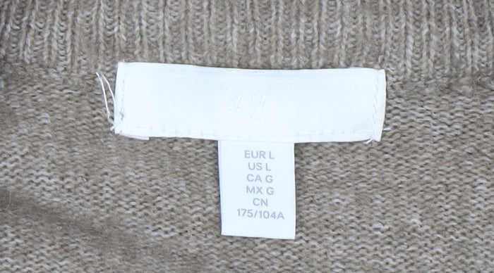 Womens UK Size L H&M Beige Cardigan Jumper