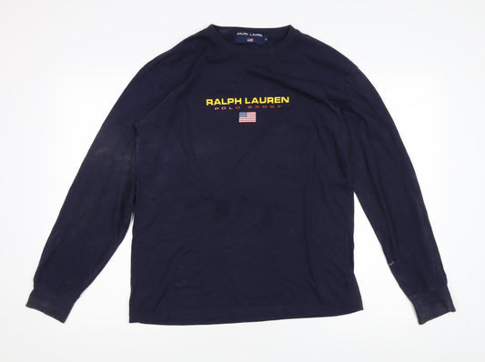 Ralph Lauren Men's Blue Crew Neck Long Sleeve T-Shirt M