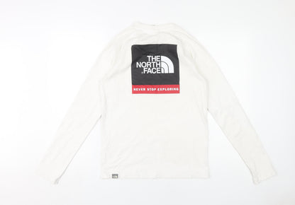 The North Face Boys White XL Long Sleeve Logo T-Shirt