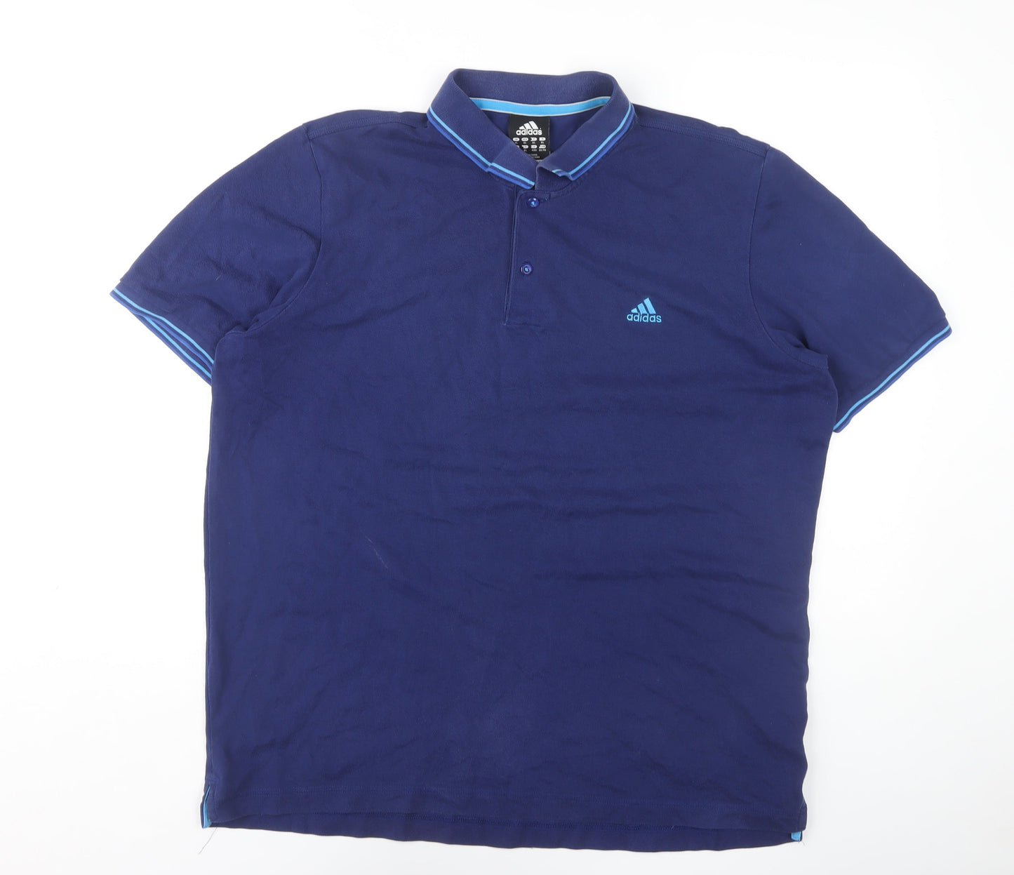 Adidas Men's Blue XL Short Sleeve Polo Shirt