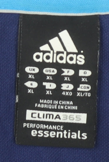 Adidas Men's Blue XL Short Sleeve Polo Shirt