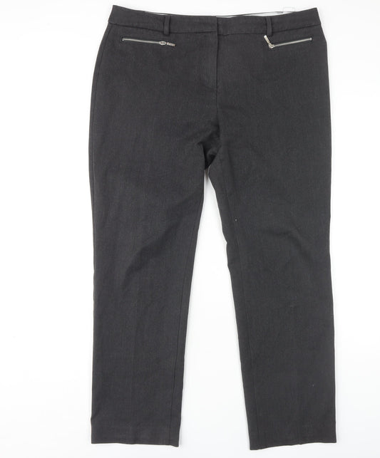 Womens UK Size 14 Marks and Spencer Regular Fit Business Casual Black Trousers