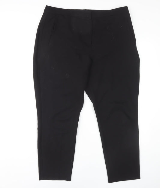 Topshop Women's Black Trousers Size 16 Regular Fit