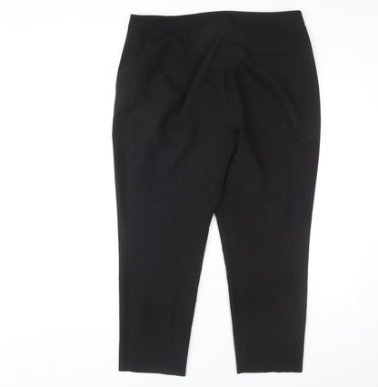 Topshop Women's Black Trousers Size 16 Regular Fit