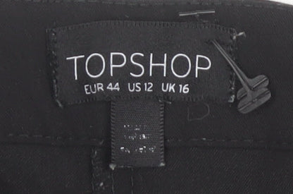 Topshop Women's Black Trousers Size 16 Regular Fit