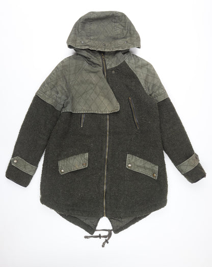 Womens UK Size 10 Label Lab Green Parka Coat