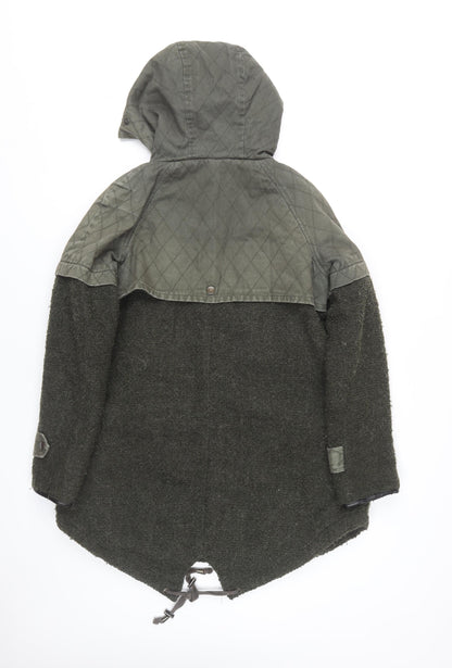 Womens UK Size 10 Label Lab Green Parka Coat