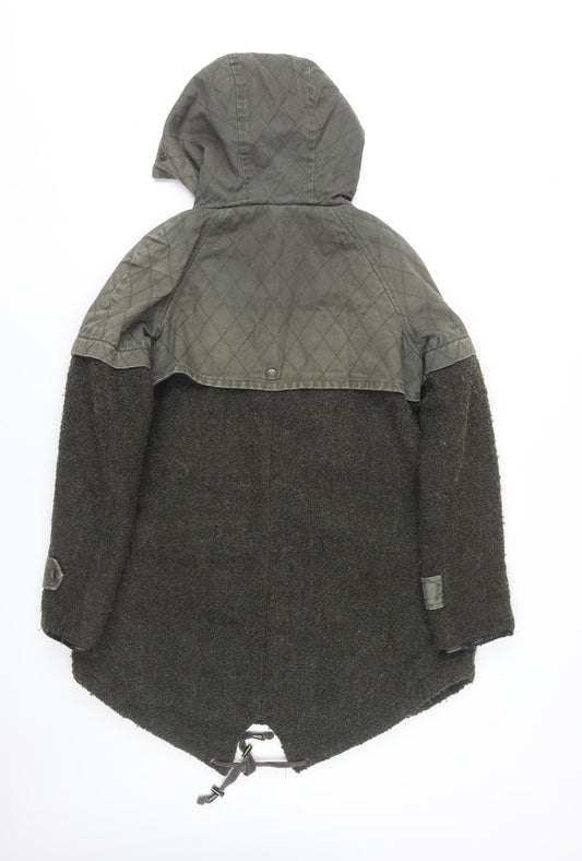 Womens UK Size 10 Label Lab Green Parka Coat