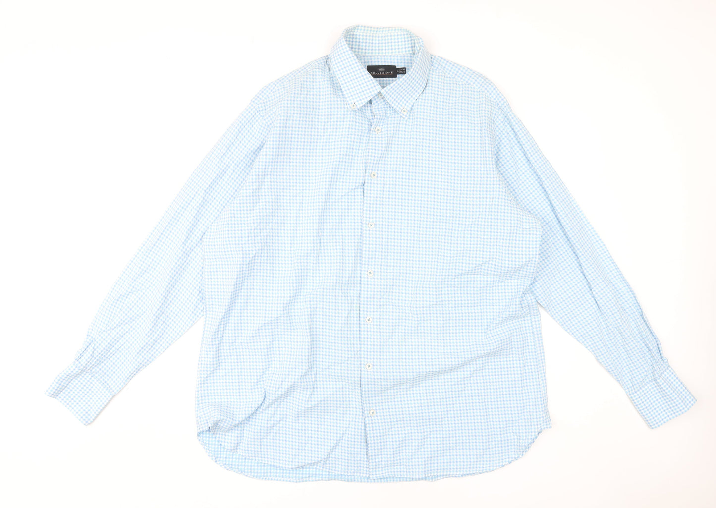 Mens UK Collar Size XL Marks and Spencer Smart Blue  Dress Shirt