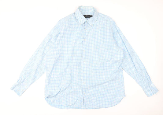 Mens UK Collar Size XL Marks and Spencer Smart Blue  Dress Shirt