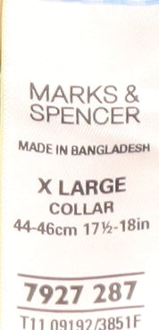 Mens UK Collar Size XL Marks and Spencer Smart Blue  Dress Shirt