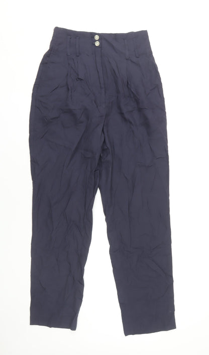 Mango Women's Black High-Rise Pleated Trousers S