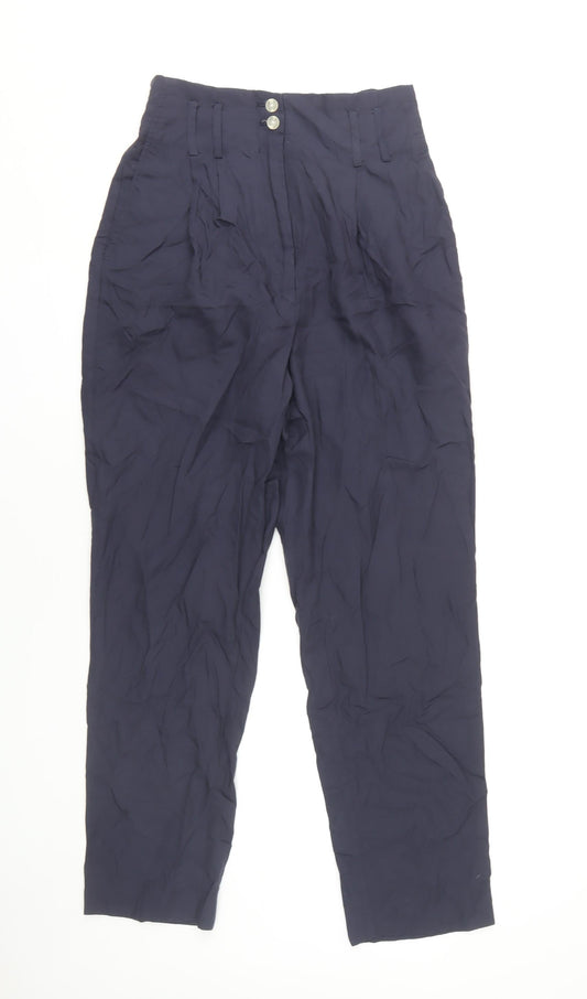 Mango Women's Black High-Rise Pleated Trousers S