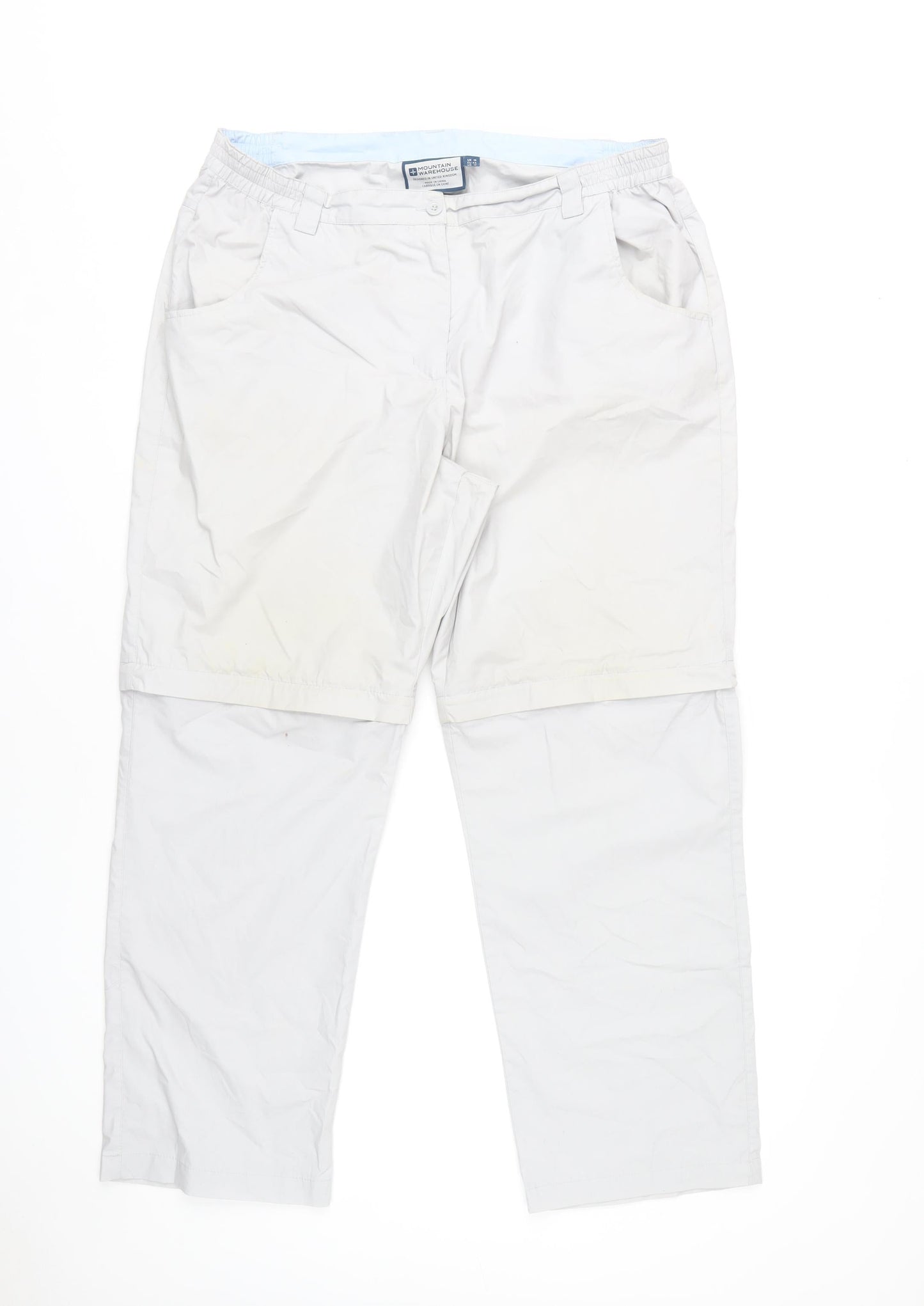 Womens UK Size 16 Mountain Warehouse Regular Fit Cargo Ivory Trousers