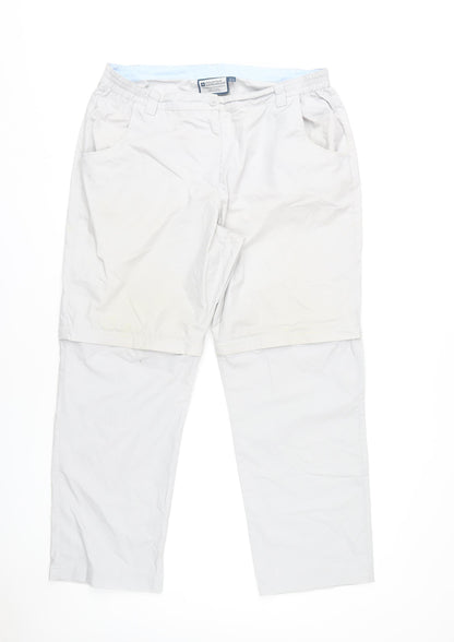 Womens UK Size 16 Mountain Warehouse Regular Fit Cargo Ivory Trousers