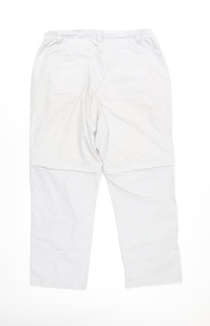 Womens UK Size 16 Mountain Warehouse Regular Fit Cargo Ivory Trousers