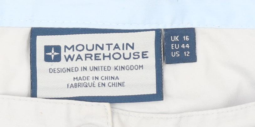Womens UK Size 16 Mountain Warehouse Regular Fit Cargo Ivory Trousers